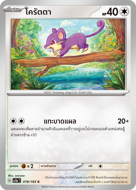 019/165 OFFICIAL THAI Scarlett & Violet 151 Rattata Common