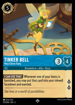 Tinker Bell - Very Clever Fairy Disney Lorcana into the inklands Super Rare 157/204