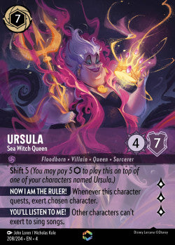 208/204 Ursula - Sea Witch Queen Disney Lorcana Ursula’s Return Enchanted