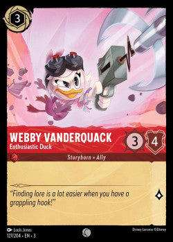 Webby Vanderquack - Enthusiastic Duck Disney Lorcana into the inklands Common 127/204