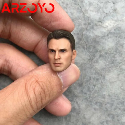 1/12 Scale Steve Rogers Head Sculpt Carved Model for 6Inch Male Soldier Action Figure Body