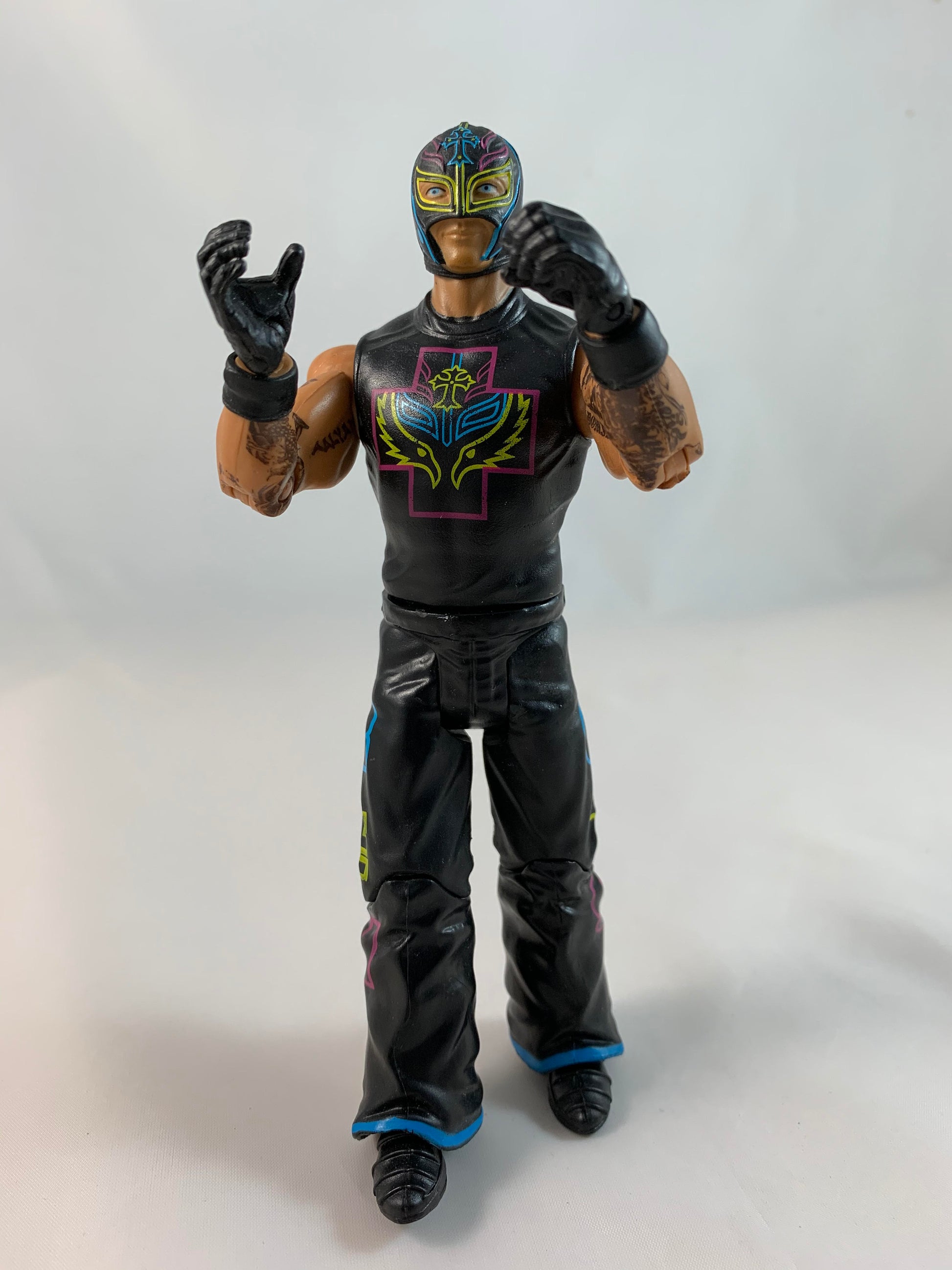 2011 Rey Mysterio WWE WRESTLING Action Figure 619 Black Outfit and Mask Mattel - Loose Action Figure