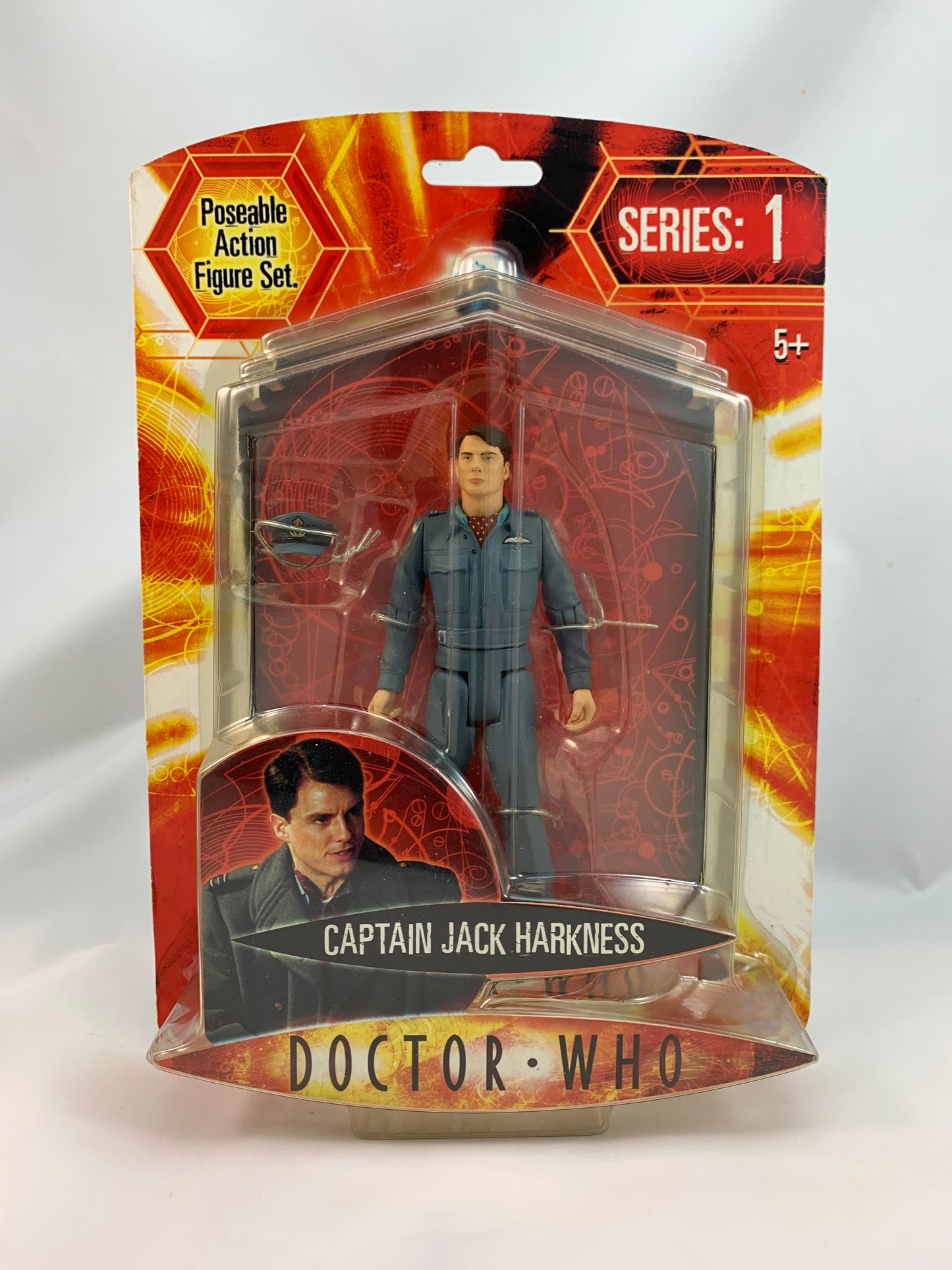 2005 Character Options Dr Who Series 1 Captain Jack Harkness in RAF Uniform with Hat MOC - Action Figure