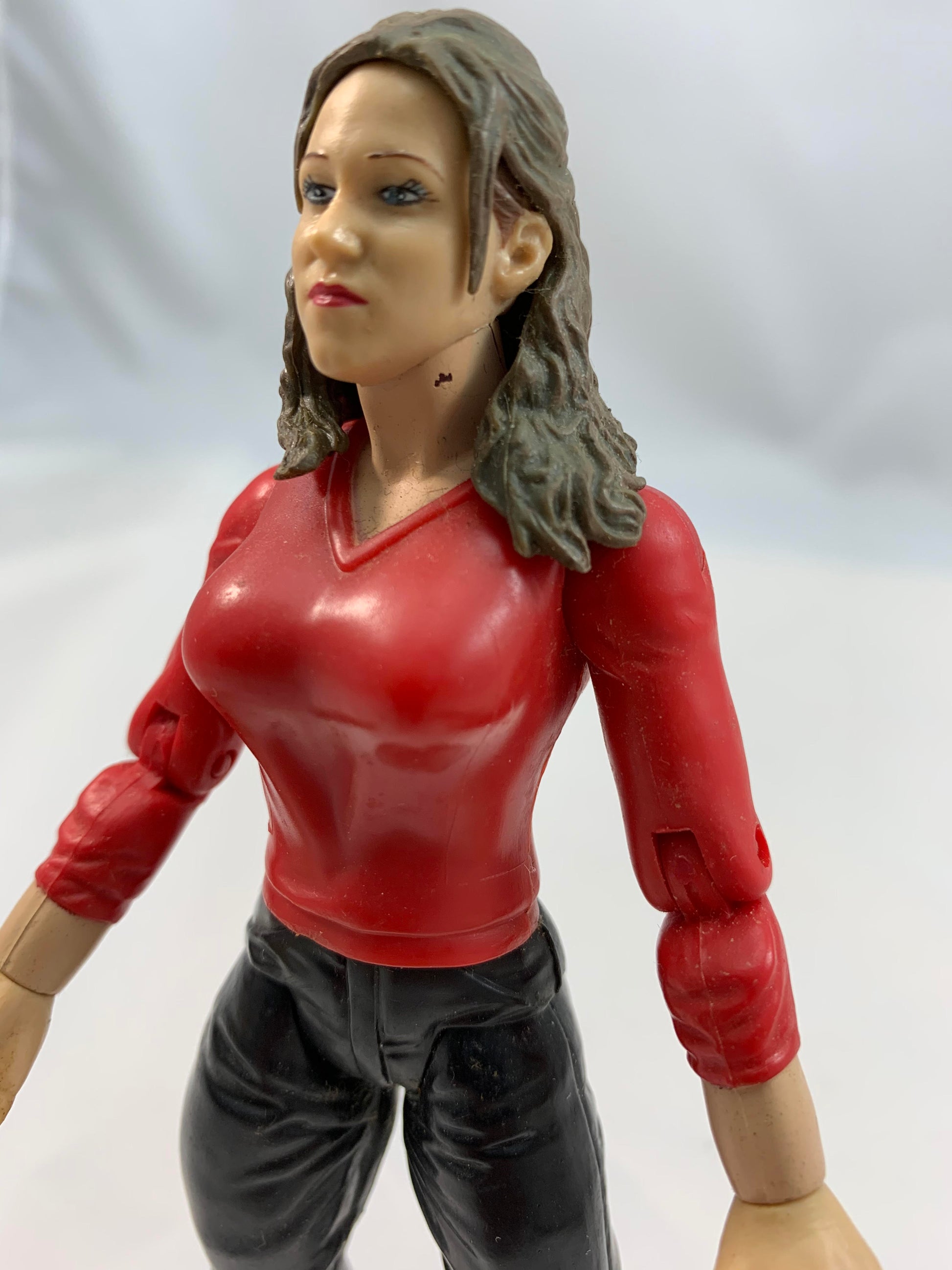 Jakks Pacific WWE Diva Womencc 2000 Stephanie McMahon Helmsley Red Vest- Slight damage to the neck. - Loose