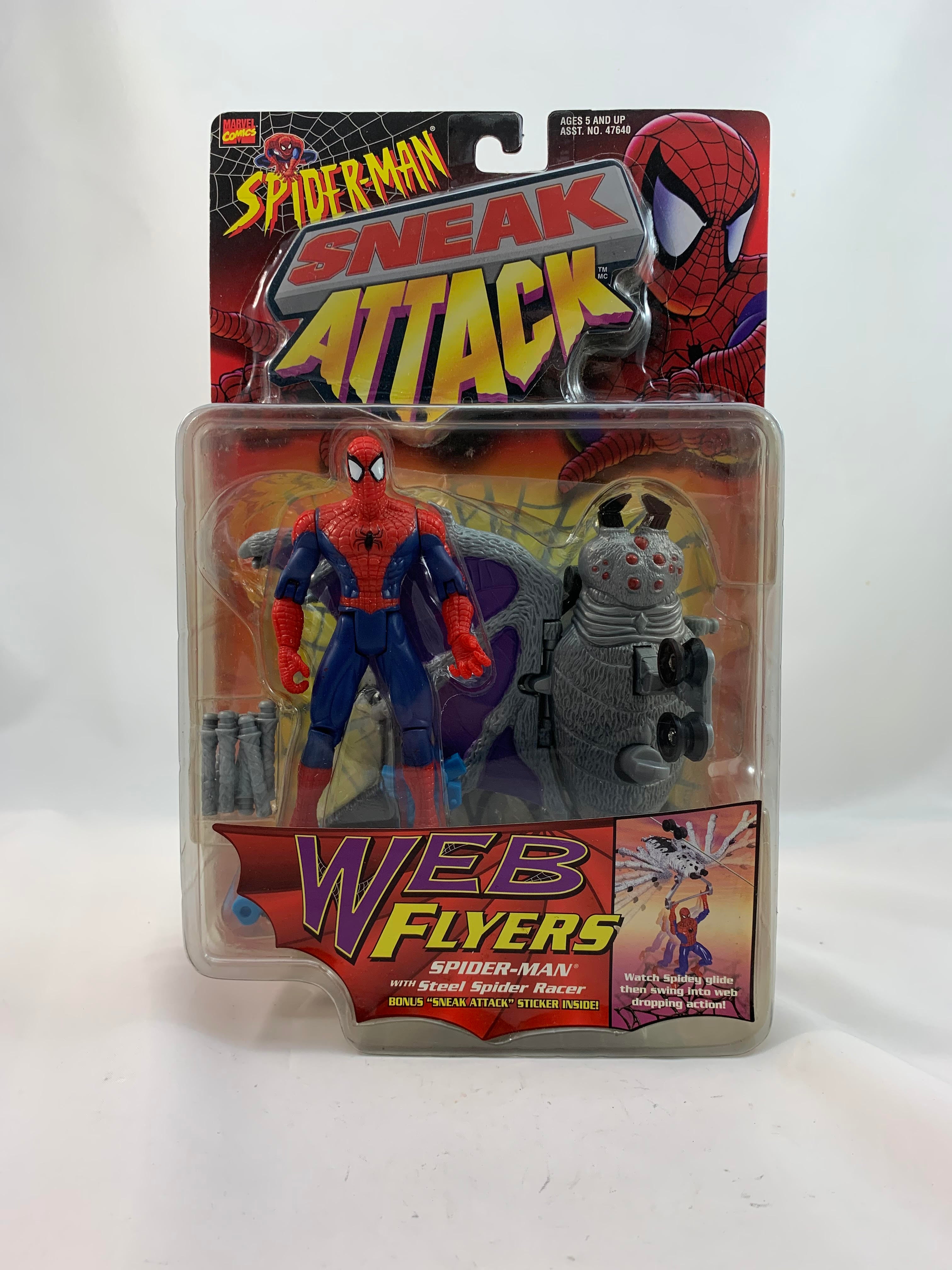 Toy Biz Spiderman Sneak Attack Web Flyers Mint In Very Nice Card 1997
