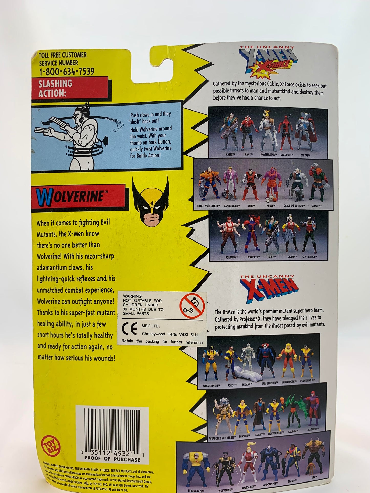 TOYBIZ Vintage Marvel XMEN THE UNCANNY WOLVERINE 3RD EDITION 1991 - MOC