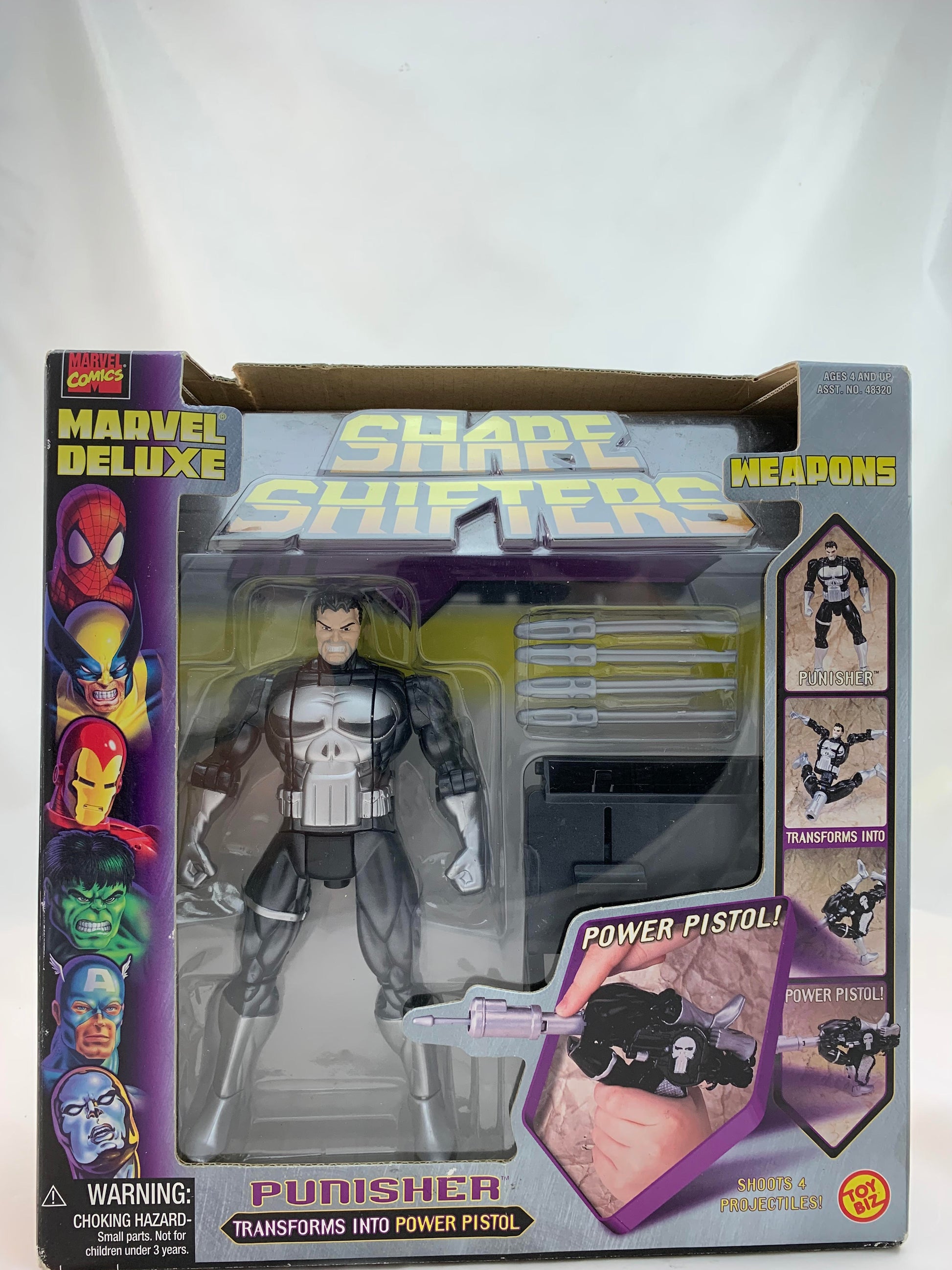 Toy Biz MIB Marvel deluxe action figure Punisher Shape Shifter, Transforms into a gun 1999 - MIB