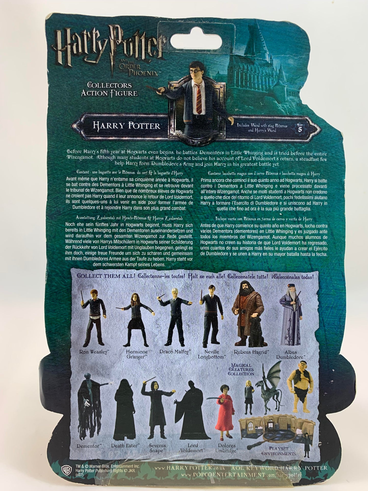 Popco Entertainment Harry Potter and the Order of the Phoenix Action Figure Harry with Stag Patronus and wand 2007 - MOC