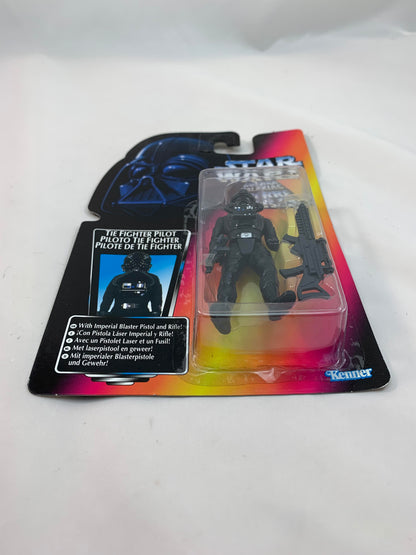 Kenner Hasbro Red Card Tri Logo Star Wars Power Of The Force 2 1995 Tie Fighter Pilot 1996 - MOC