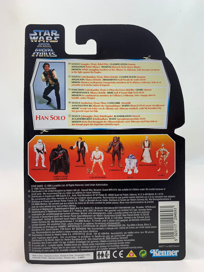 Kenner Hasbro Red Card Tri Logo Star Wars Power Of The Force 2 Hans Solo 1995 - MOC