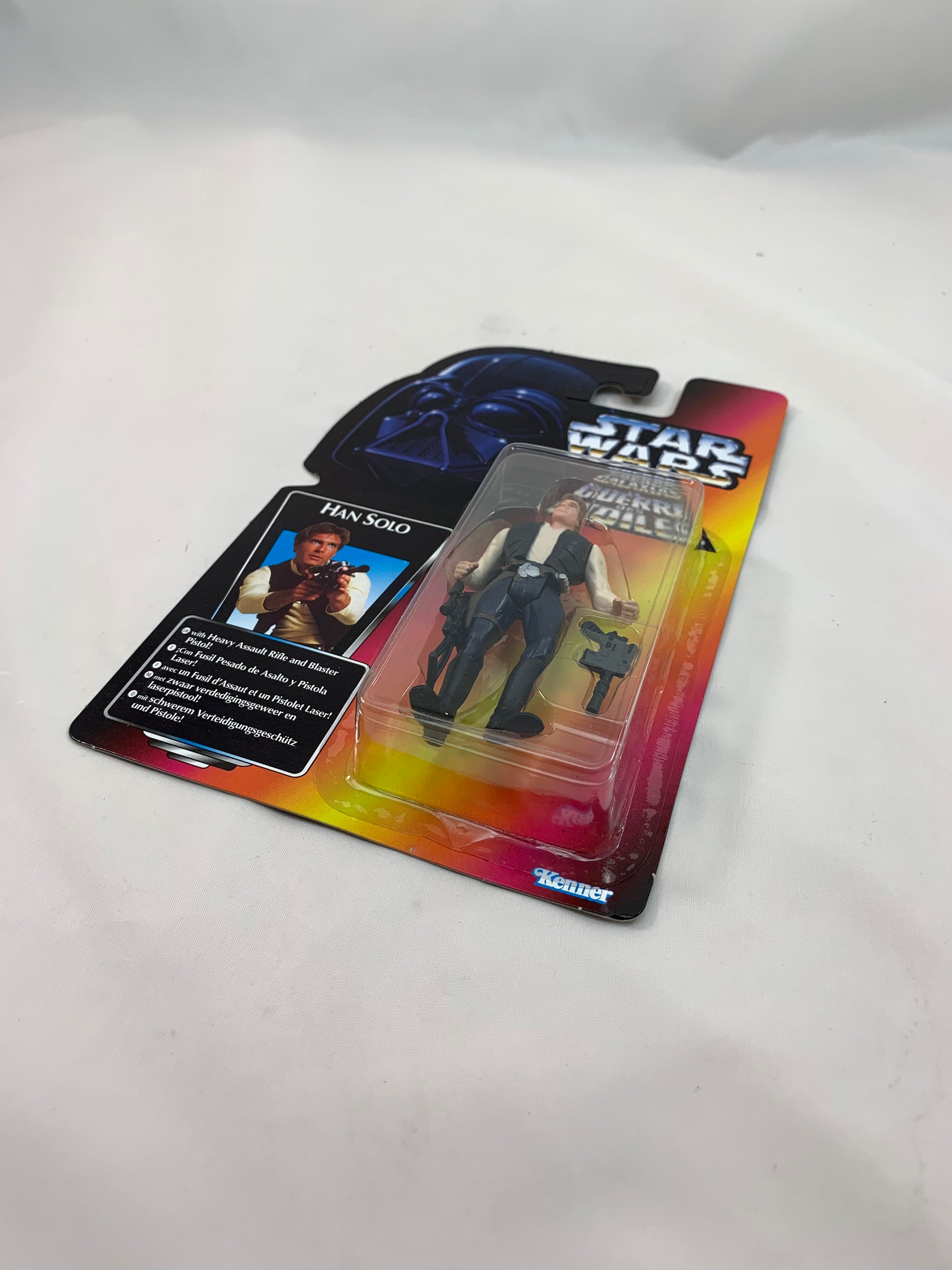 Kenner Hasbro Red Card Tri Logo Star Wars Power Of The Force 2 Hans Solo 1995 - MOC