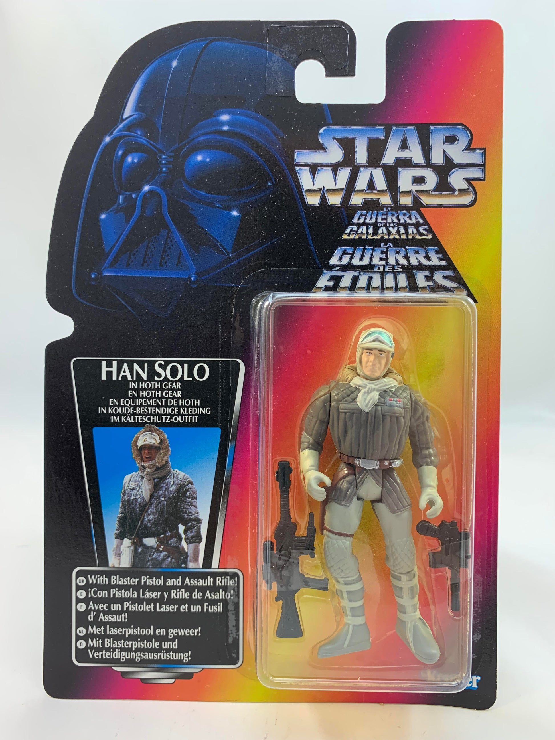 Kenner Hasbro Red Card Star Wars Tri Logo POTF2 Power Of The Force 2 Han Solo in Hoth Gear - MOC