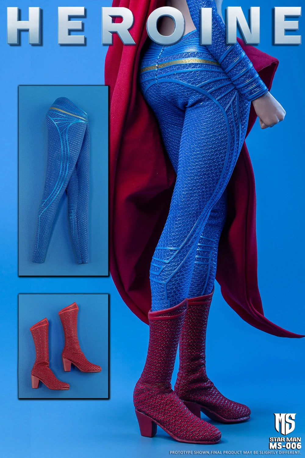 STAR MAN MS-006 1/6 Blonde Superwoman Heroes Head Carved Clothing Set Accessory Pack for 12Inch TBL S22A Action Figure