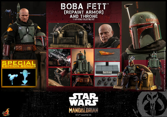 Hot Toys TMS056B 1/6 Star Wars: The Mandalorian - Boba Fett (Repaint Armor) and Throne (Special Edition)