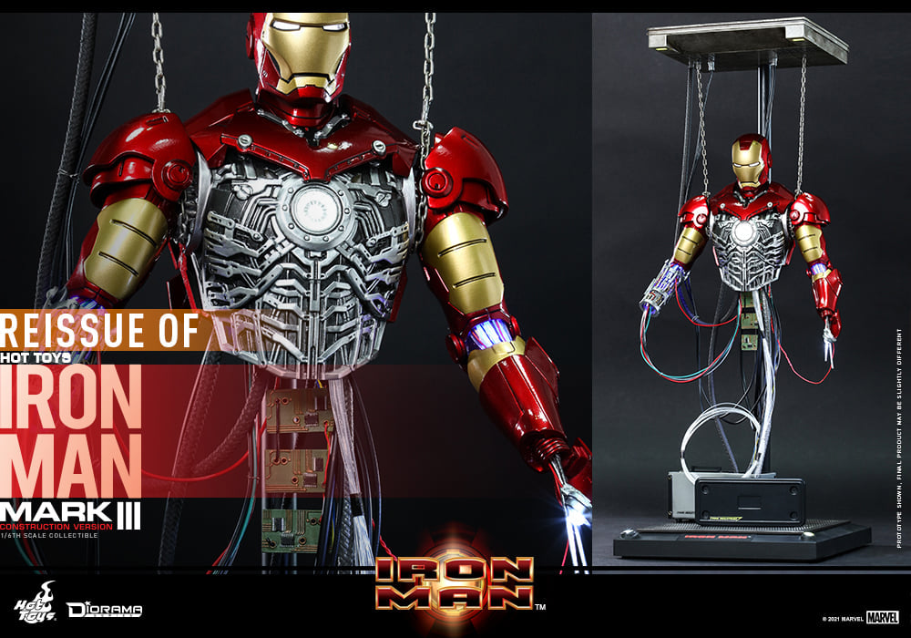 Hot Toys DS003 1/6 Iron Man - Mark III (Construction Version)