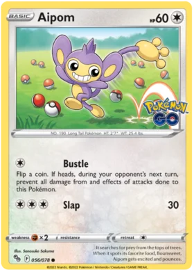 Aipom 056 078 Common Reverse Holo - Collectible Trading Card Game