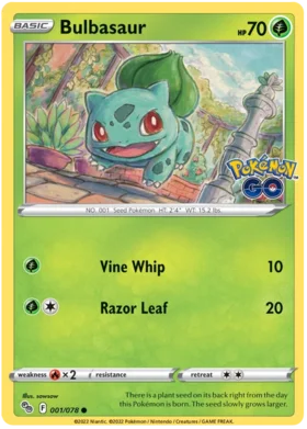 Bulbasaur 001 078 Common - Collectible Trading Card Game