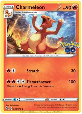 Charmeleon 009 078 Uncommon Reverse Holo - Collectible Trading Card Game