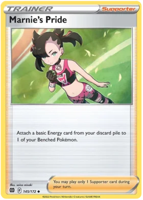 Marnie's Pride 145/172 Uncommon Reverse Holo Pokemon Card (SWSH Brilliant Stars) -