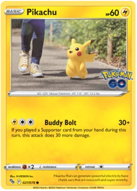 Pikachu 027 078 Common Reverse Holo - Collectible Trading Card Game