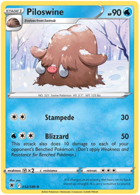  Piloswine - 032/189 - Uncommon - Reverse Holo -