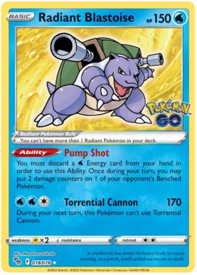 Radiant Blastoise 018 078 Radiant Rare - Collectible Trading Card Game