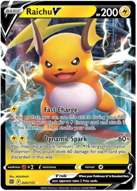 Raichu V 045/172 Ultra Rare Pokemon Card (SWSH Brilliant Stars) -
