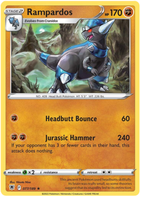 Rampardos - 077/189 - Holo Rare - Reverse Holo -