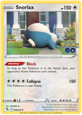 Snorlax 055 078 Holo Rare - Collectible Trading Card Game