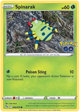 Ditto Spinarak 006 078 Common Reverse Holo Unpeeled - Collectible Trading Card Game