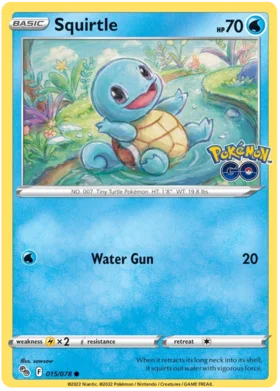 Squirtle 015 078 Common Reverse Holo - Collectible Trading Card Game