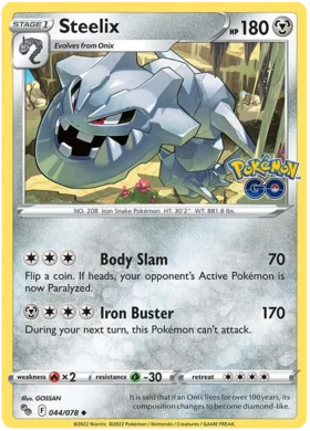 Steelix 044 078 Uncommon - Collectible Trading Card Game
