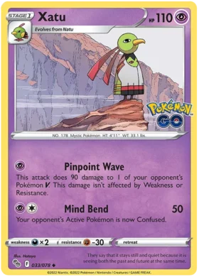 Xatu 033 078 Uncommon Reverse Holo - Collectible Trading Card Game