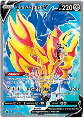 Zamazenta V (Full Art) 163/172 Ultra Rare Pokemon Card (SWSH Brilliant Stars) -