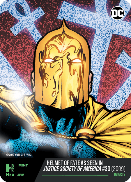 Helmet of Fate as seen in Justice Society of America #30 (2009) - OBJECTS ( HRO Chapt 1-041 ) - Collectible Trading Cards