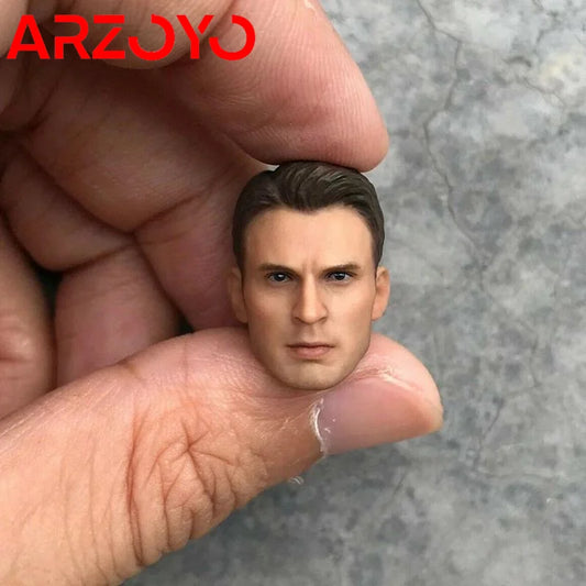 1/12 Scale Steve Rogers Head Sculpt Carved Model for 6Inch Male Soldier Action Figure Body
